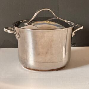 Anolon Nouvelle Copper 6.5 Quart Stainless Steel Copper Core Base Stock Pot, Lid
